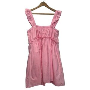 Moodie Bubble Gum Pink Flowy Mini Sun Summer Dress Size Large
